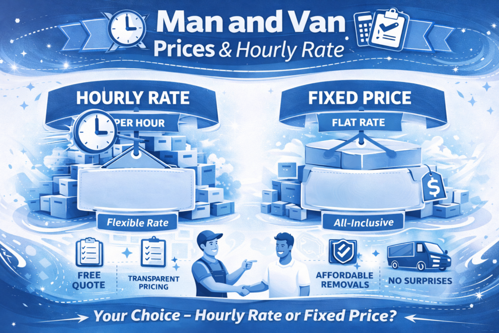 man and van Hackney prices and hourly rate infographic cheap same day removals Hackney London