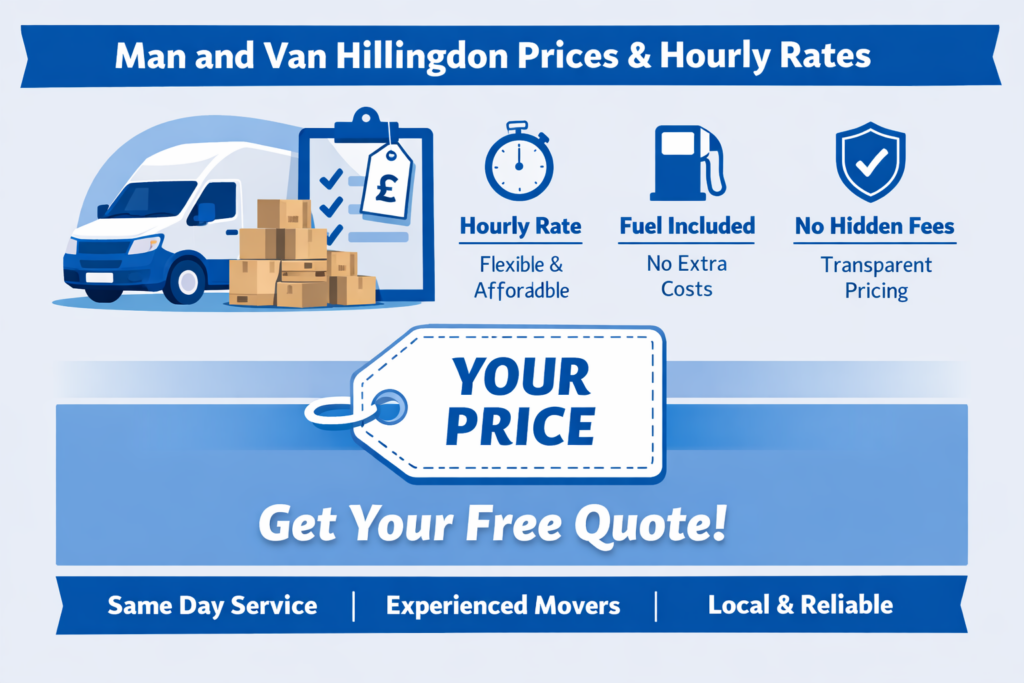 man and van Hillingdon prices and hourly rate infographic cheap same day removals Hillingdon