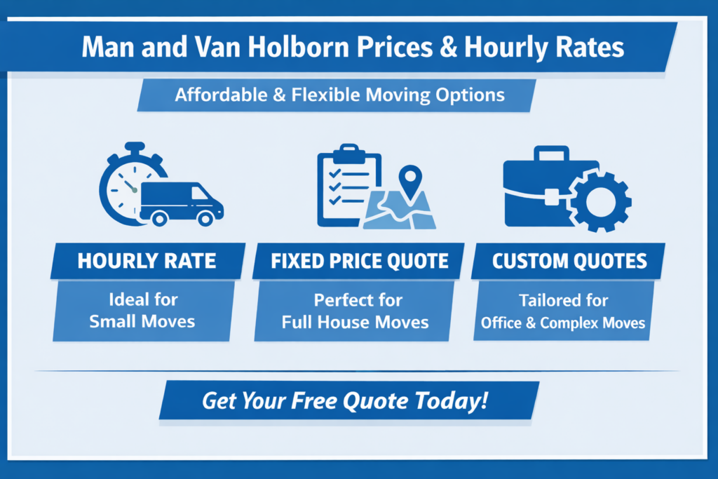 man and van Holborn prices hourly rate cheap man and van Holborn cost guide
