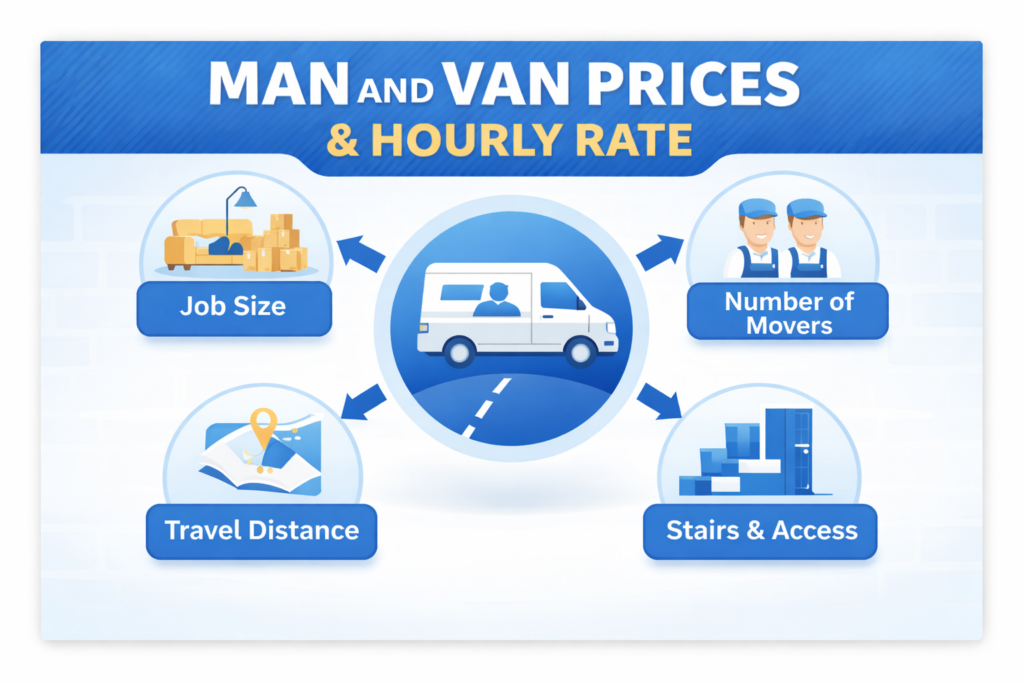 Infographic explaining man and van Bromley pricing factors