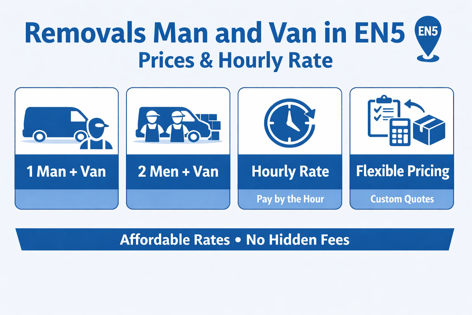 cheap man and van EN5 pricing transparent hourly rates for affordable removals