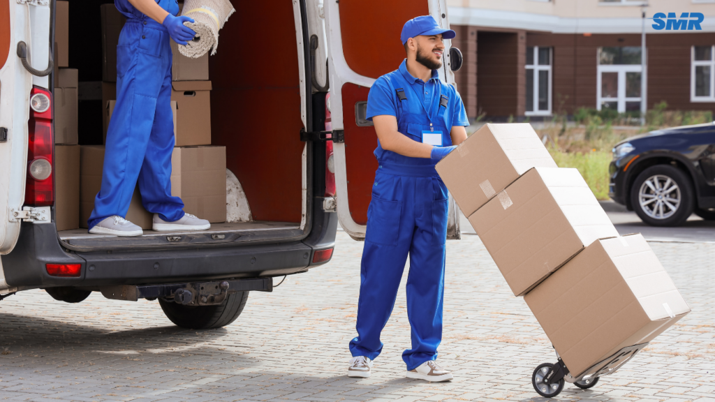 Movers relocating office furniture in Battersea