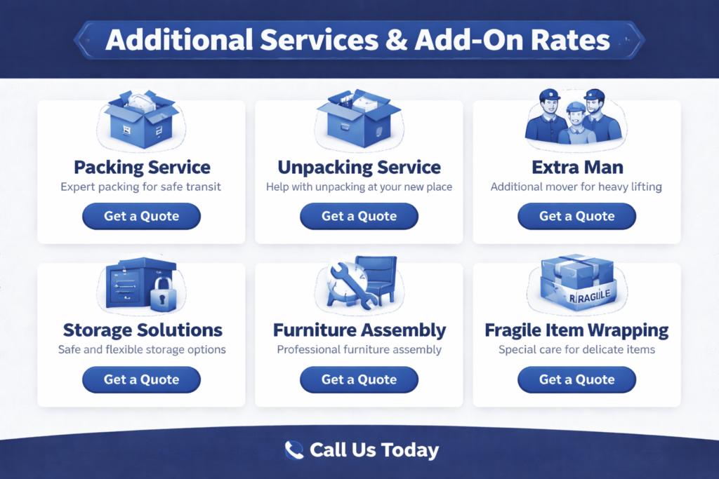 Forest Gate E7 removals infographic showing man and van services