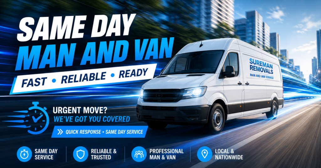 Same day Man and Van Queens Park urgent moving service with fast van support