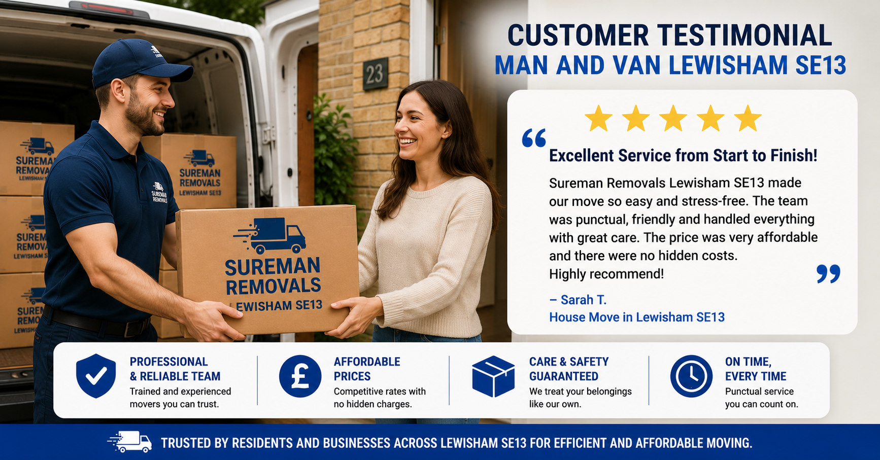 Satisfied customer with movers in Lewisham SE13