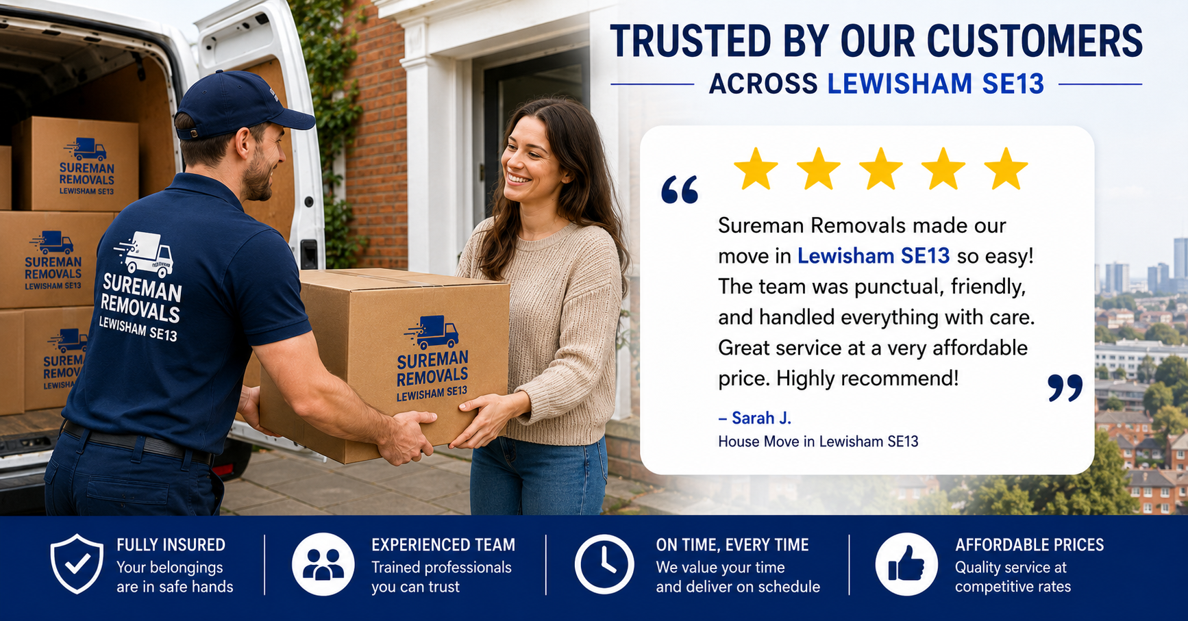 Satisfied customer with movers in Lewisham SE13