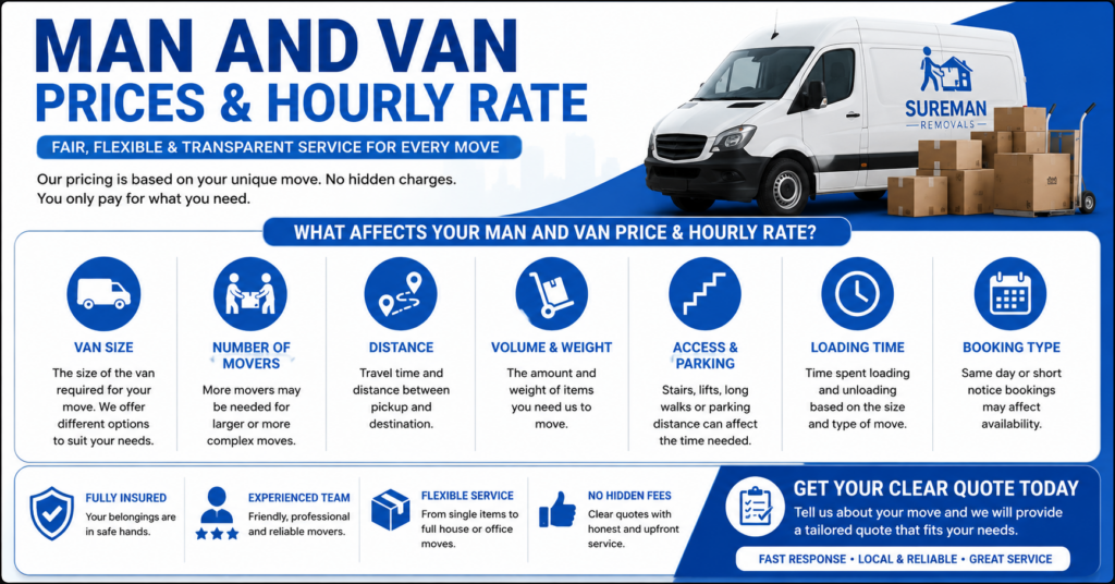 Man and van WD7 London prices and hourly rate guide with moving service options