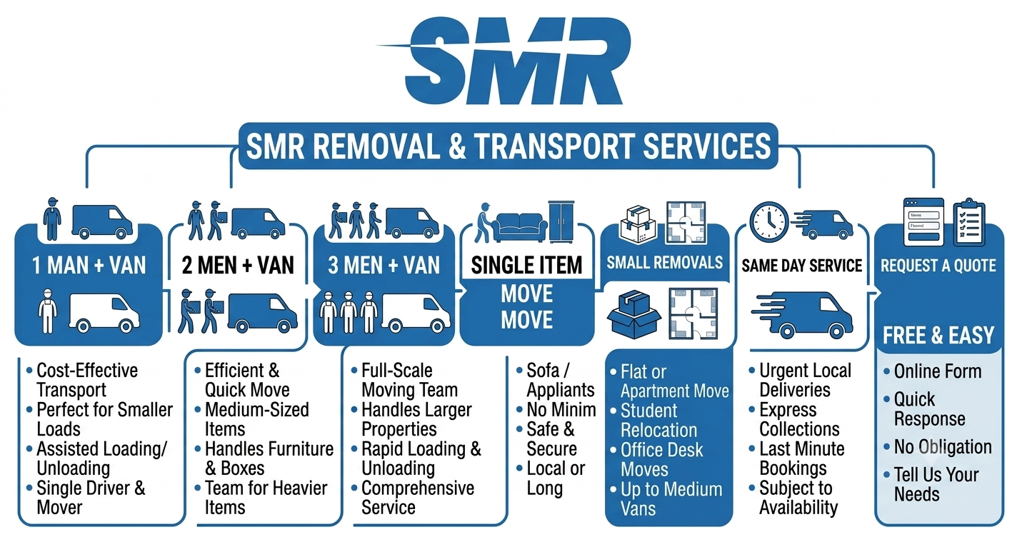 Man and Van Orpington BR5 prices and hourly rate infographic showing quote factors without price figures