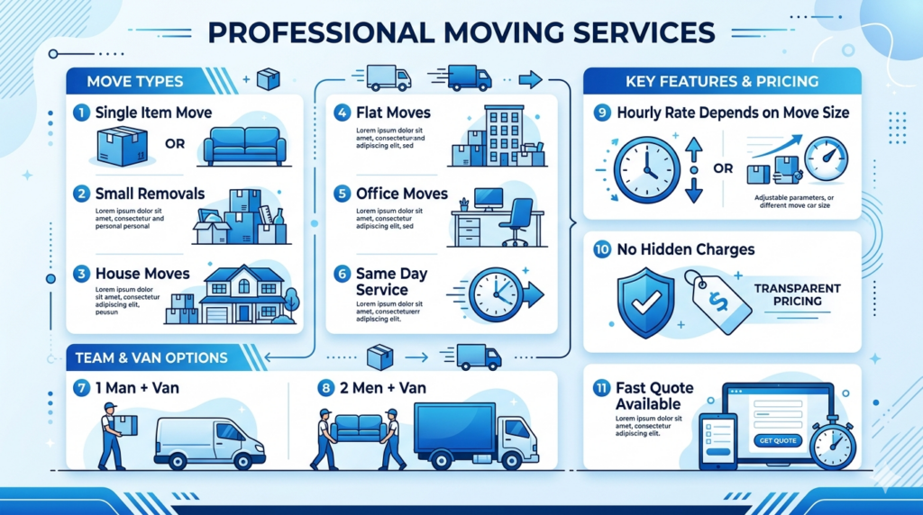 Man and Van North Finchley prices and hourly rate infographic for removal services