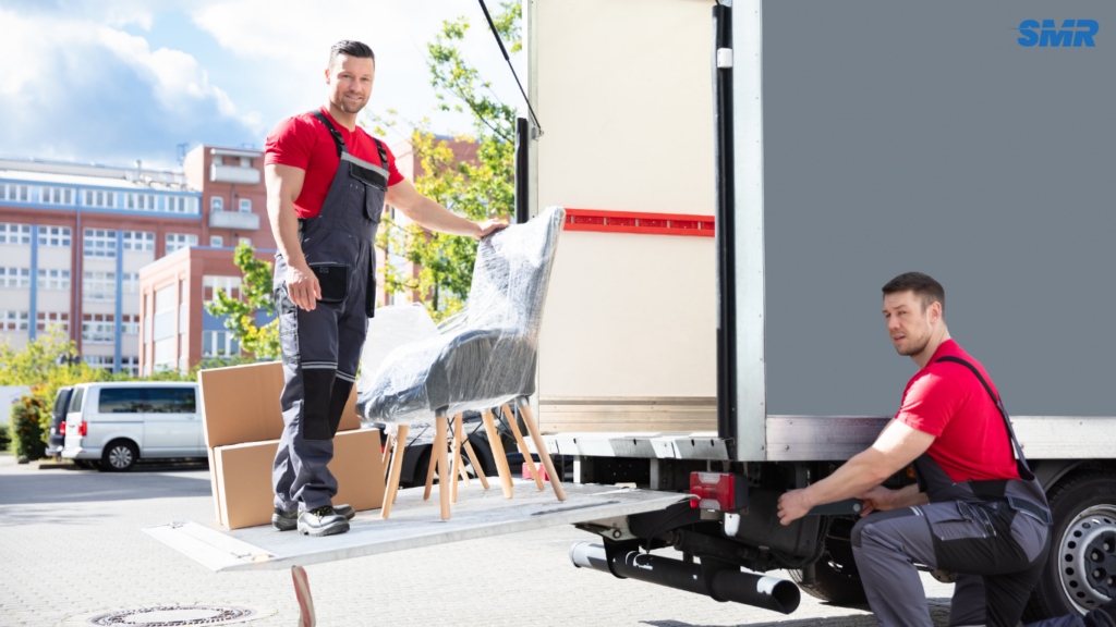 Professional removals van parked outside home