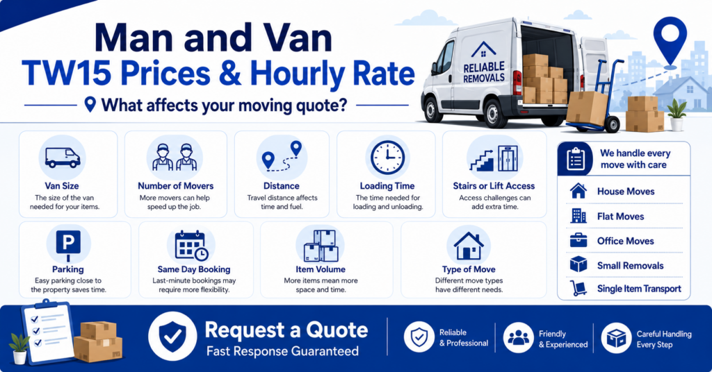 Man and Van TW15 prices and hourly rate infographic