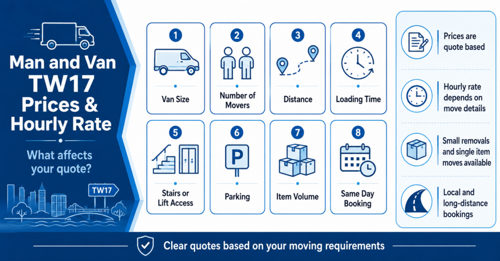 Man and Van TW17 prices and hourly rate infographic