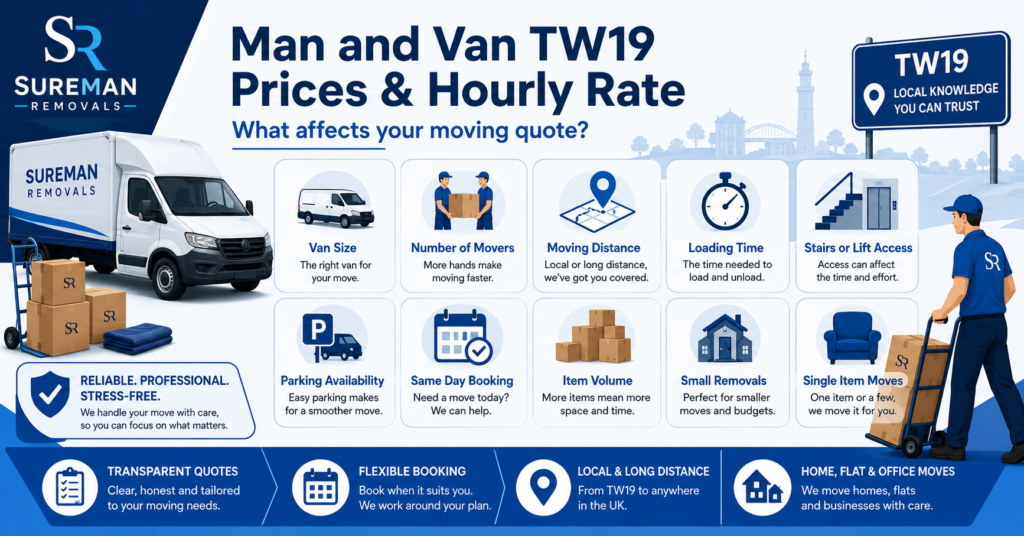 Man and Van TW19 prices and hourly rate infographic