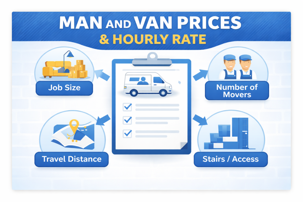 Infographic showing house, flat, office, single-item, IKEA removals