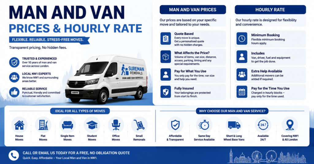 Infographic of factors affecting NW1 removals pricing