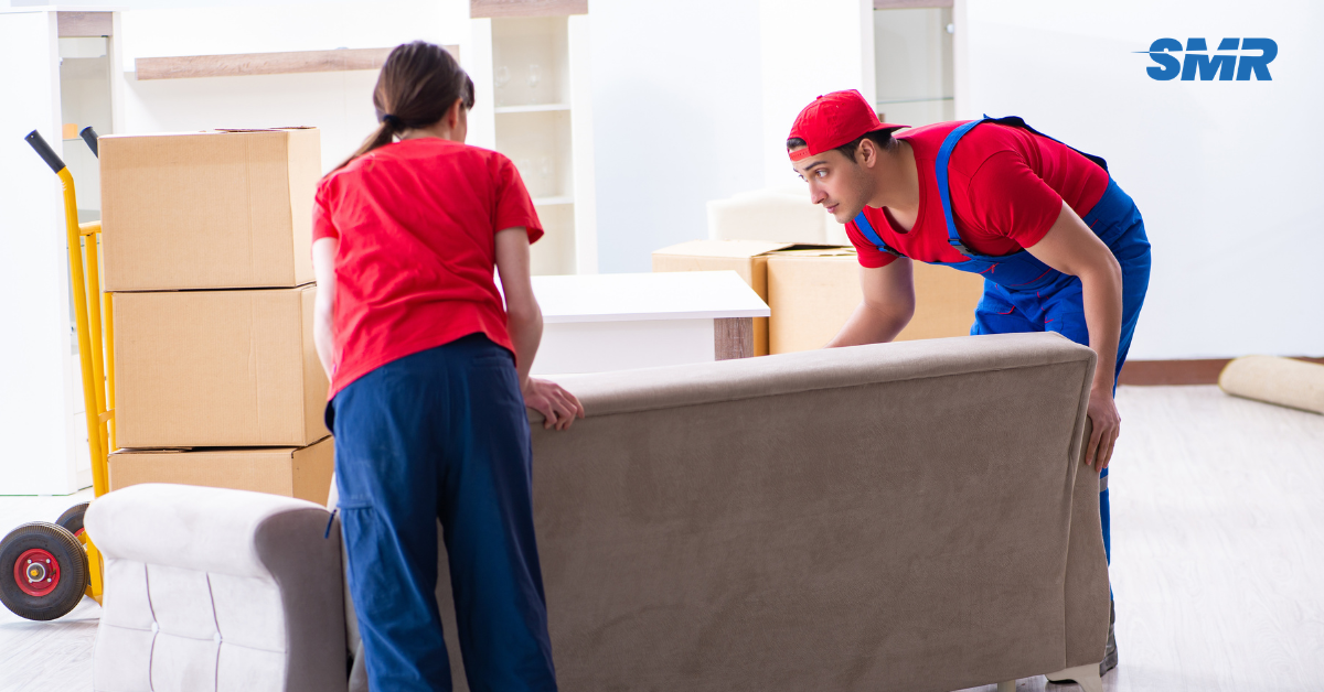 Man and Van SE1 London removals team moving wrapped boxes near central London flats