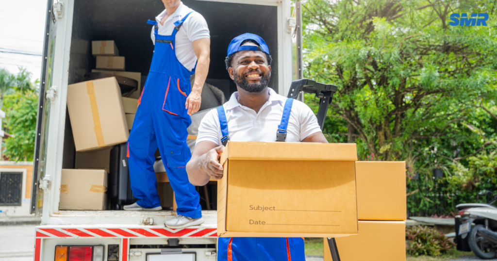 Man and Van Hackney Removals movers loading furniture and moving boxes into a removals van
