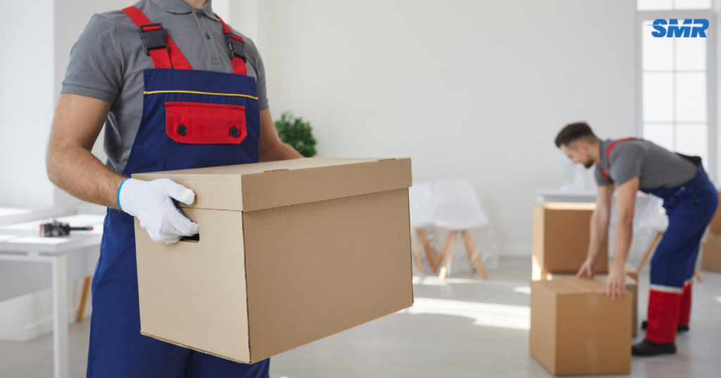 Movers performing office relocation in Datford