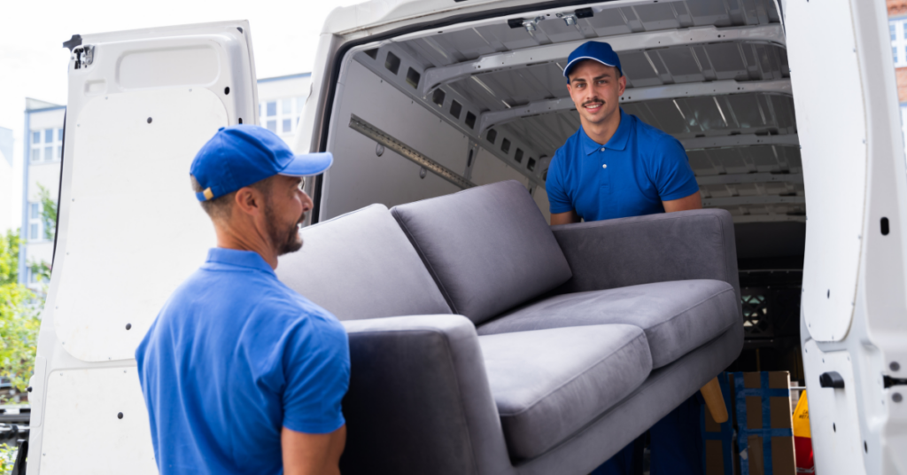Removal van in Barking with professional man and van movers helping with a local house move